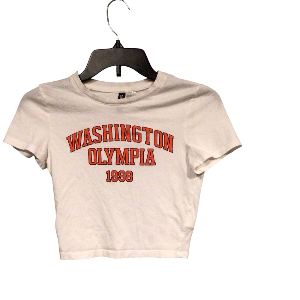 Divided white cropped graphic tee size XS